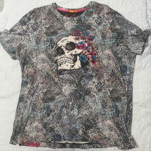 Skeleton robert graham multi-colored shirt